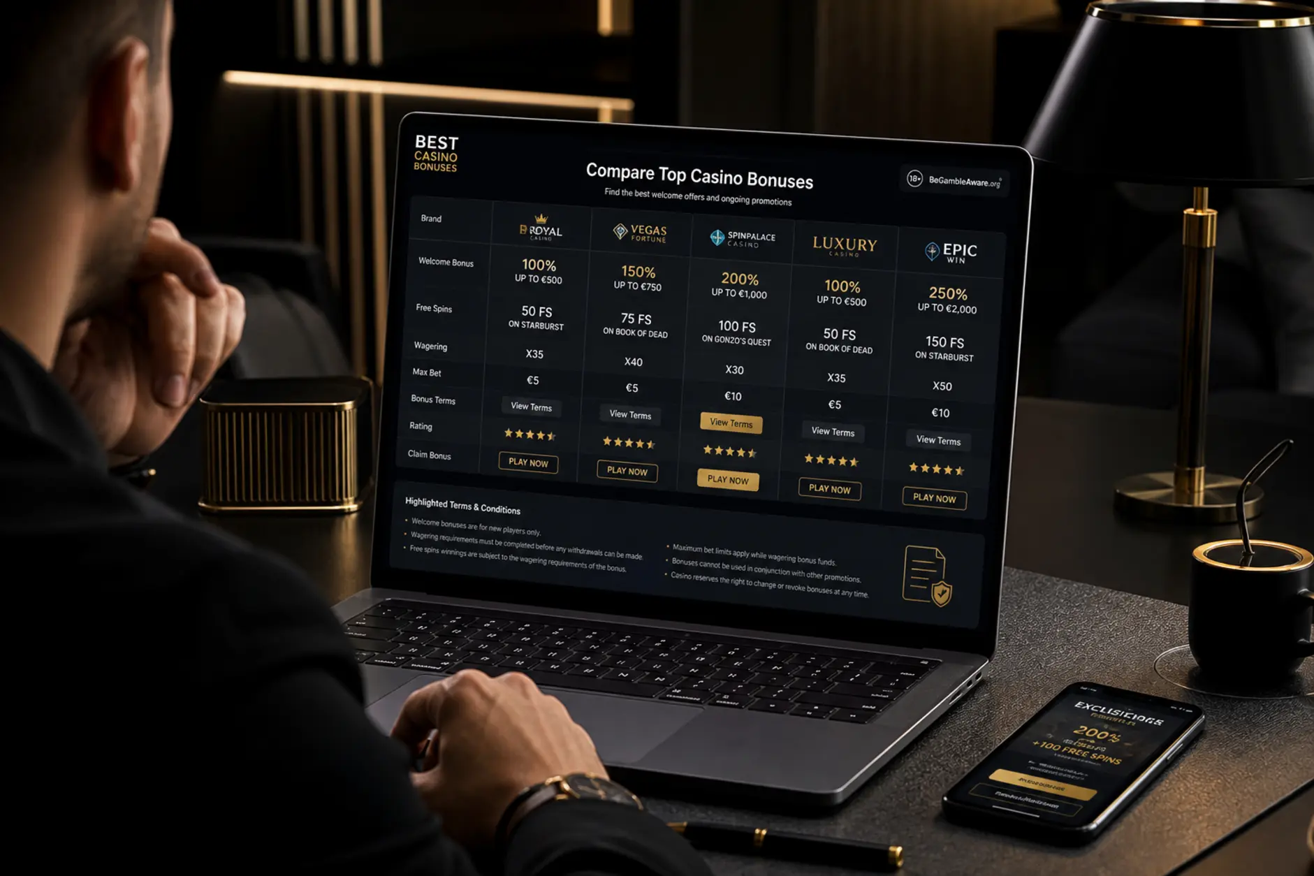 Jak wybrać bonus high roller Porównywanie ofert bonusów VIP na ekranie laptopa